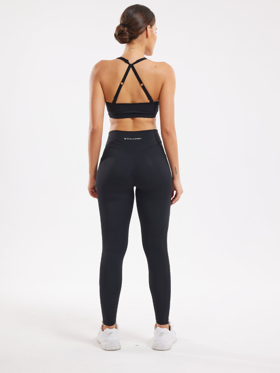 Black Workout Sets 2 Piece Twist Exercise Gym Yoga Outfit