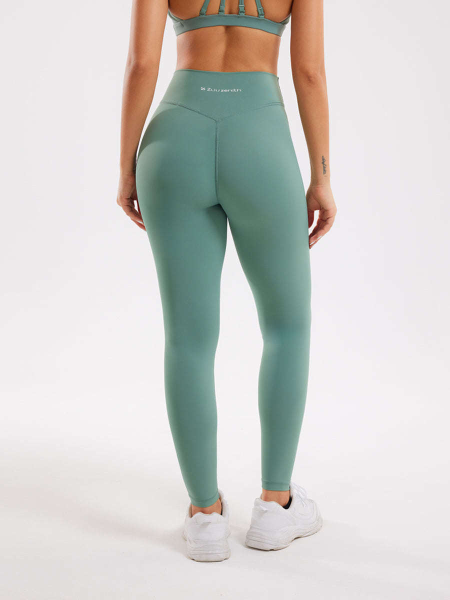 Plain Crossover High-Rise Leggings