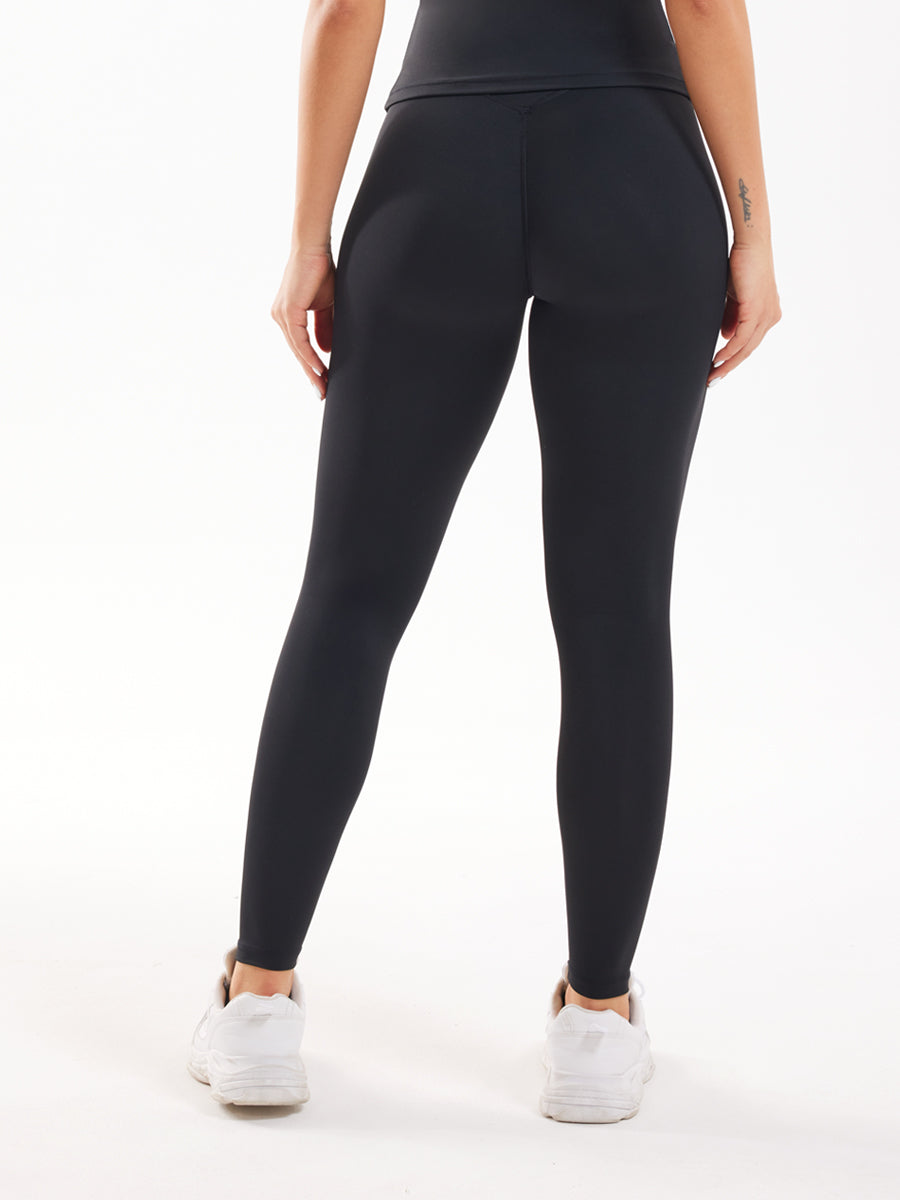 Plain Crossover High-Rise Leggings