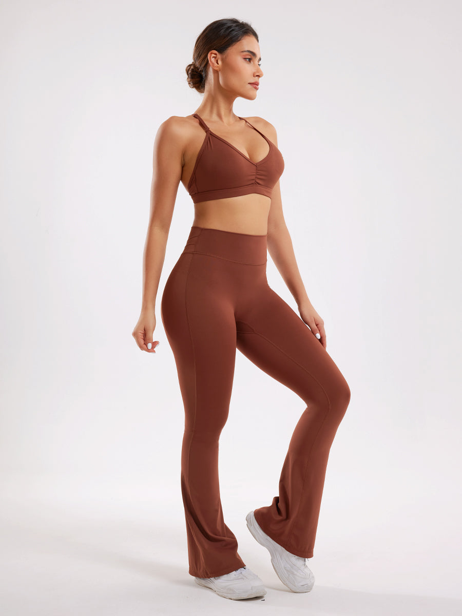 Casual Workout Two Piece Outfits  Flare Pants Tracksuit Sets