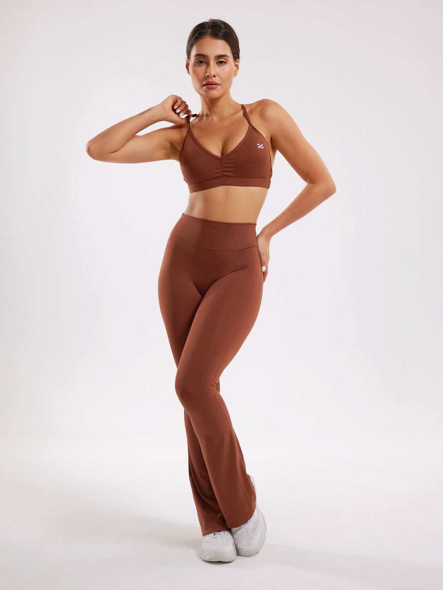 Casual Workout Two Piece Outfits  Flare Pants Tracksuit Sets