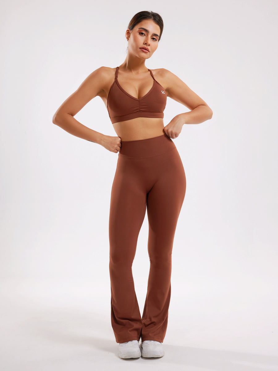 Casual Workout Two Piece Outfits  Flare Pants Tracksuit Sets